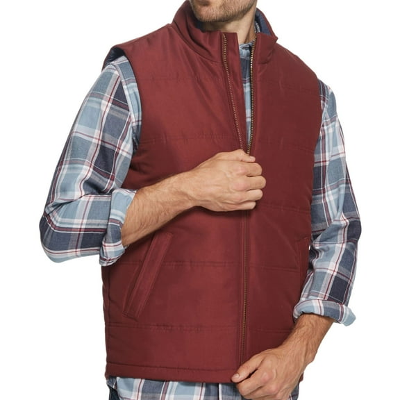 Weatherproof Mens Puffer Outerwear Vest, Red, Large