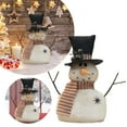 thumbnail image 2 of Handmade Christmas Sitting Snowman Indoor Decorations Animated Xmas Snowman Plush Presents Holiday Party Gift Tabletop Christmas Decorations 10.6 Inchs, 2 of 6
