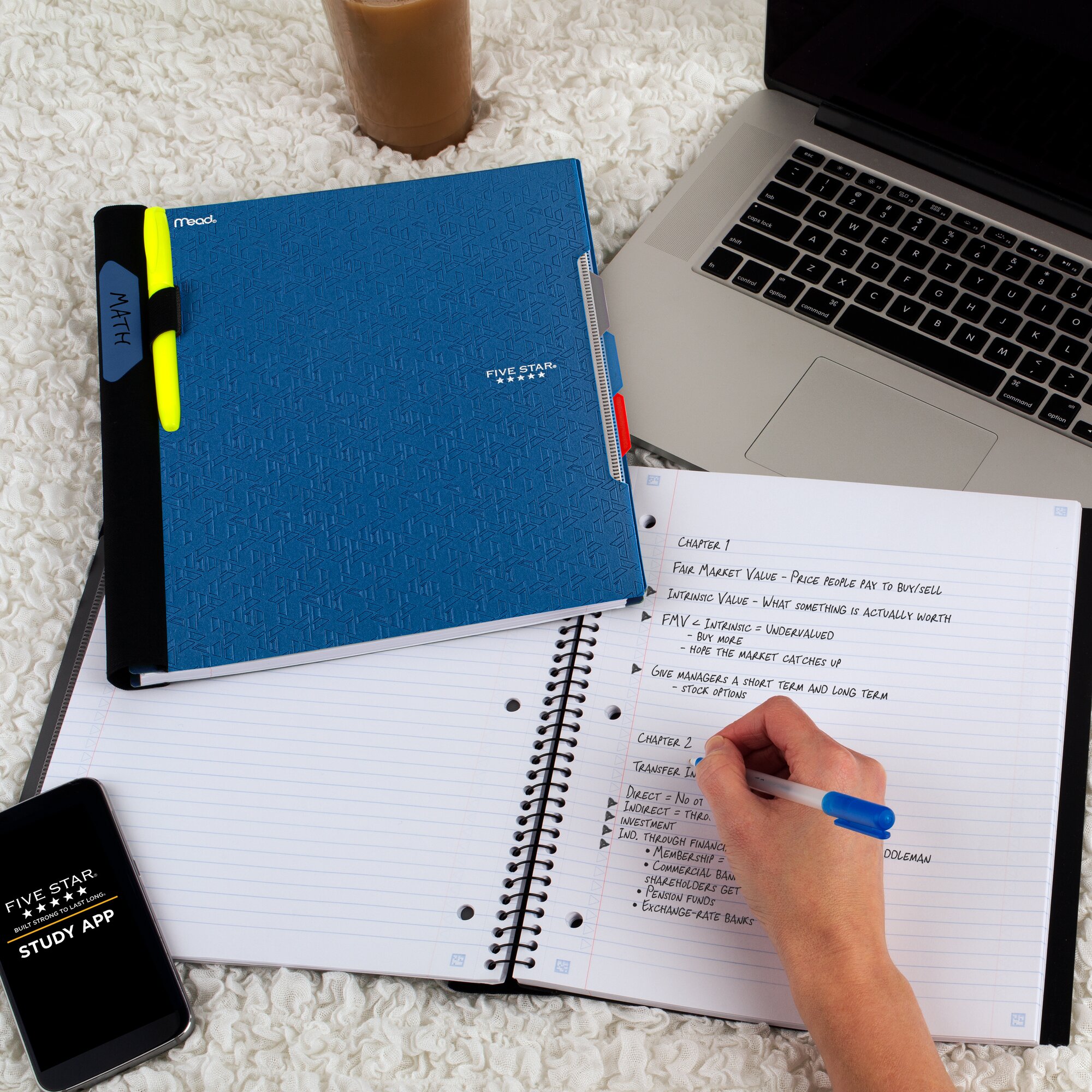 Five Star Advance Spiral Notebook + Study App, 3 Subject, College Ruled, 8.5" x 11"