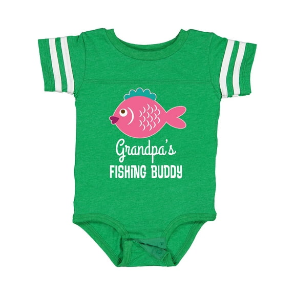 Inktastic Grandpa Fishing Buddy Girls Fish Girls Baby Bodysuit