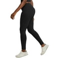 thumbnail image 2 of Hanes Women's Stretch Jersey Leggings, 27" Black M, 2 of 7
