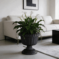thumbnail image 2 of huayou Vintage European Pedestal Plastic Planter, Retro Fluted Urn Flower Pot for Hydroponic Greenery Patio Garden Home Decoration, 2 of 6