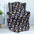 thumbnail image 4 of Colorful Soft Flannel Fleece Blanket, Victorian Theme Inspired Ornamental Vintage Rose Flowers and Leaves, Cozy Plush for Indoor and Outdoor Use, 50" x 70", Navy Blue and Multicolor, by Ambesonne, 4 of 5