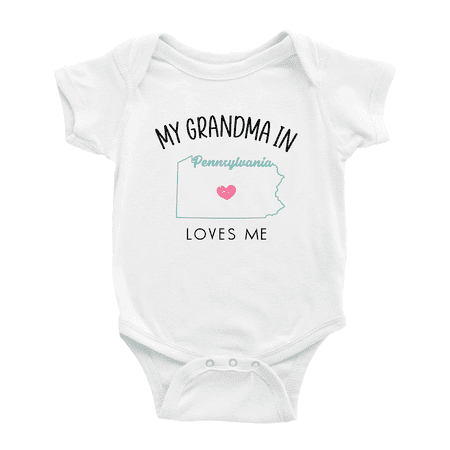 

My Grandma In Pennsylvania Loves Me Baby Clothing For Boy Girl Bodysuits 18-24 Months