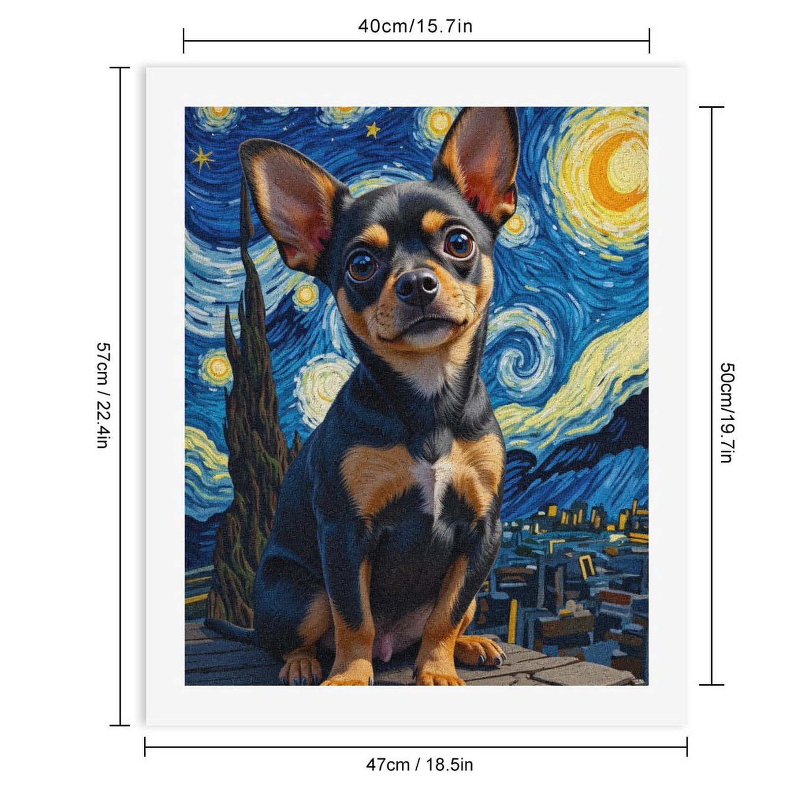 Paint by Numbers Kit for Adults, Miniature Dog Starry Night Fusion Paint by Numbers, Easy Paint by Numbers Kit for Adults Beginner, DIY Adult Paint by Number Kits on Canvas, Home Decor