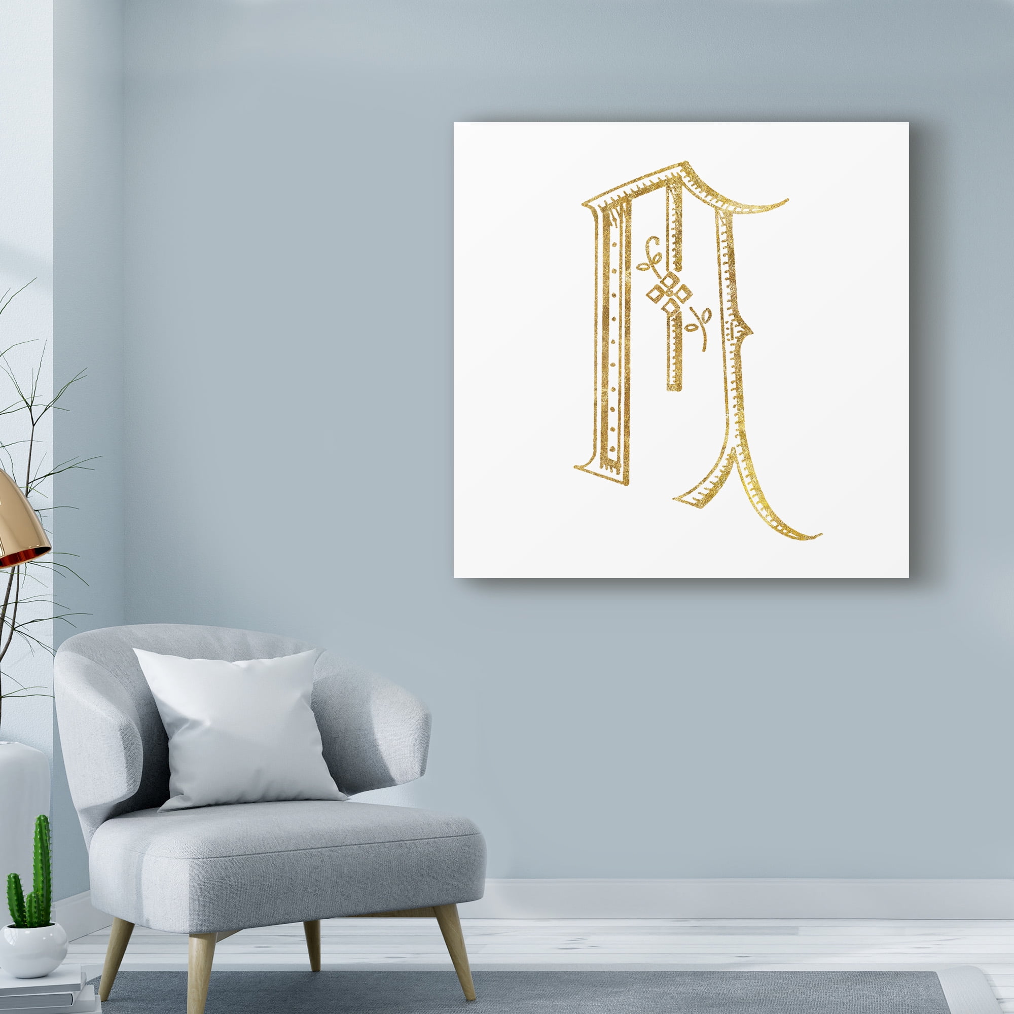 Trademark Fine Art 'French Sewing Letter M' Canvas Art by Wild Apple Portfolio