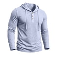 thumbnail image 5 of Ulitacool Men T Shirt Hooded Tee Shirts Long Sleeve Pullover Top With Pocket Blend Athletic Training Gym Workout Streetwear Classic Clothes Blue, 5 of 8
