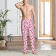 thumbnail image 5 of Uemuo Cute Flamingo Pattern Men's Wide Leg Palazzo Lounge Pants with Pockets Light Weight Loose Comfy Casual Pajama Pants-Medium, 5 of 9