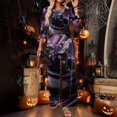 thumbnail image 2 of 2 Piece Sets For Women 3/4 Sleeve Halloween Fashion Clothing & Wide Leg Pants Womens Halloween Print Casual Fall Airport Travel Outfits, 2 of 5