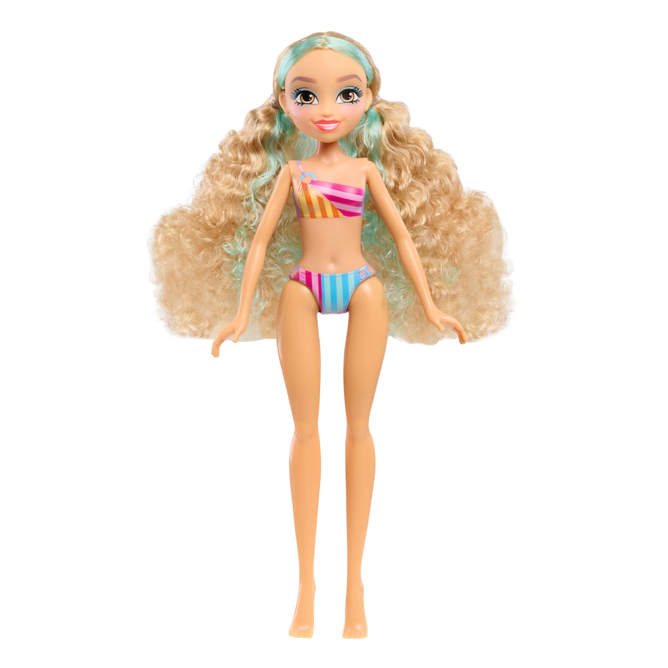 (2 pack) Hairmazing Swimsuit Doll  Striped Girl, Kids Toys for Ages 3 up  (图2)