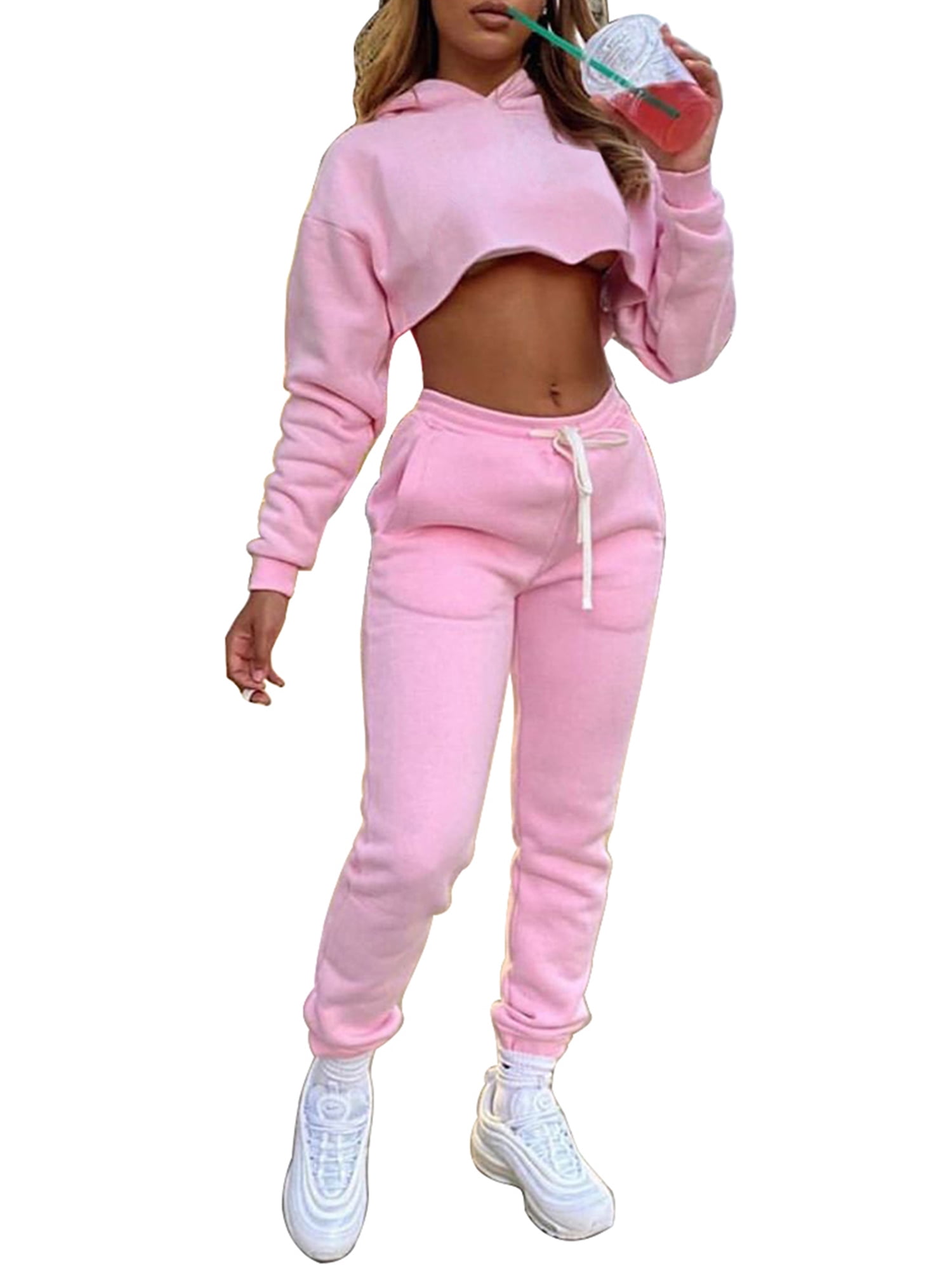 long sleeve hooded crop top