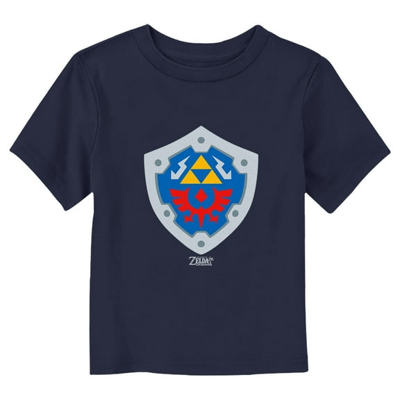 Toddler's Nintendo Hylian Shield Logo  Graphic Tee Navy Blue 2T