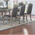 thumbnail image 7 of Miekor Furniture Majestic Formal Set of 2 Side Chairs Grey / Silver Finish Rubberwood Dining Room Furniture Intricate Design Cushion Upholstered Seat Tufted Back W5U658, 7 of 7