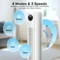 thumbnail image 3 of KISSAIR 35" Oscillating Tower Fan, Bladeless Floor Fan with Remote, 4 Modes & 3 Speeds, 12H Timer, Quiet & Family-Safe, LED Display, 85° Wide Cooling for Bedroom & Home (White), 3 of 9
