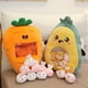 thumbnail image 3 of Bonita almohada de peluche de frutas y verduras extraíble con diseño de fresa, plátano, aguacate y zanahoria, ideal como regalo para adolescentes., 3 of 6