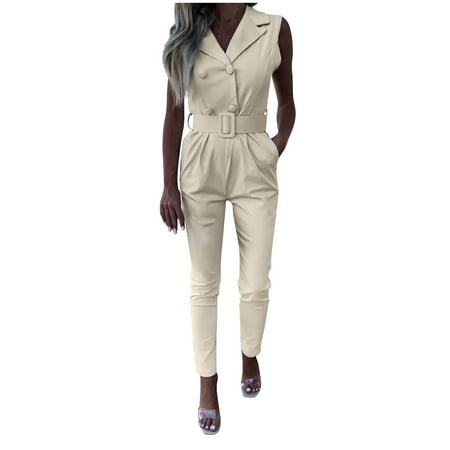 

Mrat Jumpsuit Pants Suits For Women Dressy Fashion Ladies Bandage Solid Cold Shoulder Suspender Cami Pants Pockets Jumpsuit Black Scrub Pants For Female