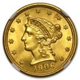 thumbnail image 2 of 1906 $2.50 Liberty Gold Quarter Eagle MS-63+ NGC (CAC), 2 of 3