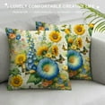 thumbnail image 3 of Shangniulu Short Plush Pillow Covers Sunflower Decor Floral Butterfly Farmhouse Seasonal Square Pillow Case for Bedroom, Sofa, Car Decoration Both Sides, 3 of 5