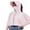 Pink, variant on Mdesiwst Women Sunscreen Coat Zipper Opening Hooded Face Nack Protection Ice Silk Anti-UV Loose Thin Soft Breathable Long Sleeve Color Matching Cycling Camping Jacket