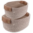 thumbnail image 6 of GETAJGHSD Small Storage Basket Khaki Woven 2Pcs 11X8.7X4.3In, 6 of 7