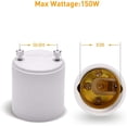 thumbnail image 3 of Wgthhk GU24 to E26 E27 Adaptateur 10-Pack Résistant à la Chaleur jusqu'à 200 ° C Résistant au Feu Convertit GU24 Broche Base Fixture à E26 E27 Prise Standard Vissée, 3 of 4
