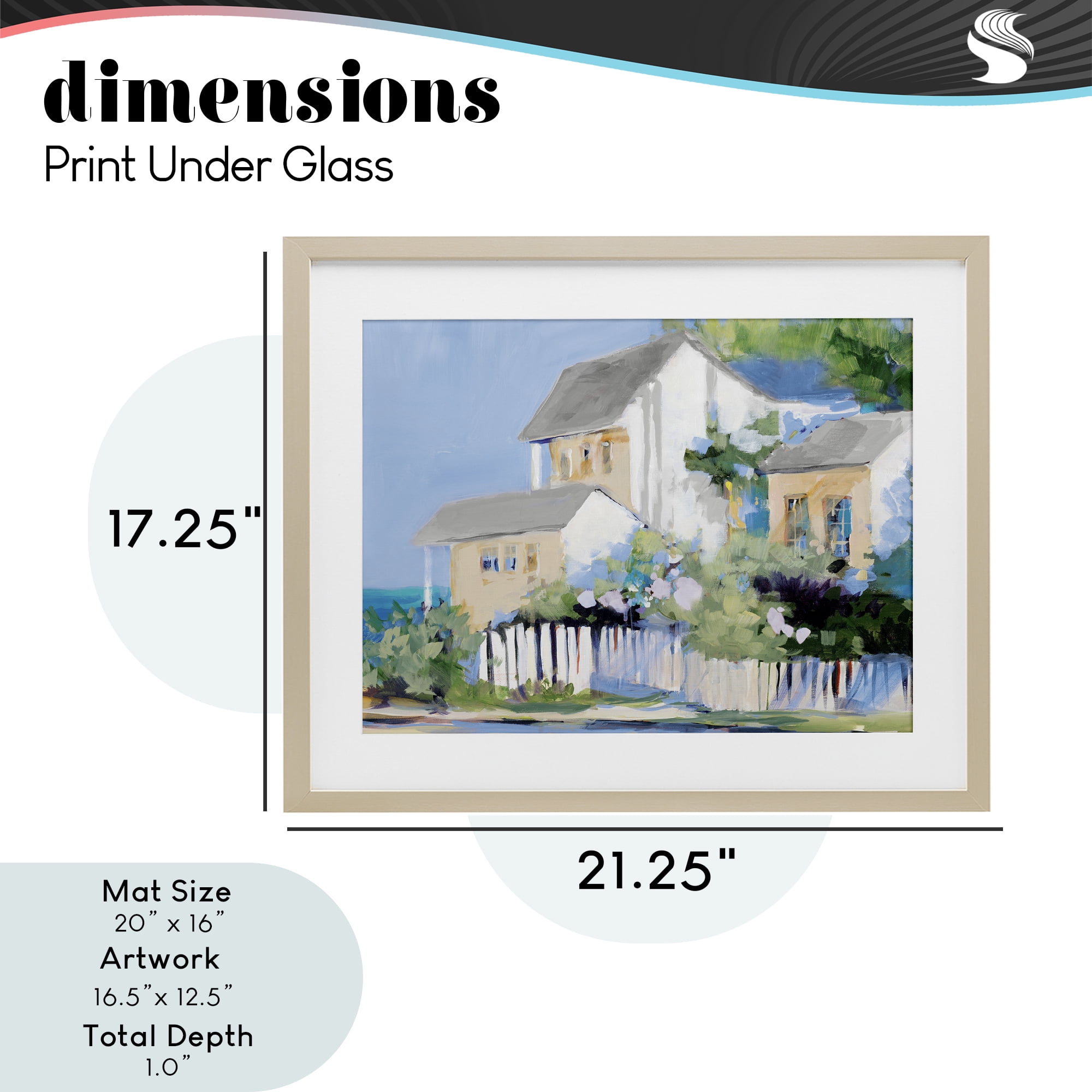 Stupell Industries Living by the Water Cottage Birch Framed Print Under Glass, design by Jane Slivka