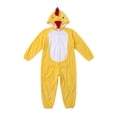 thumbnail image 3 of Norvella Girls Chicken Pajamas Animal Hood Beak Detail Long Sleeve Zip Front Contrast Belly Panel One Piece Jumpsuit, 3 of 6