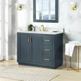 thumbnail image 5 of Gazsi 42" Wood Vanity in Charcoal Blue with Composite Stone Top without Mirror, 5 of 14