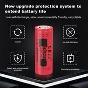 26650 Rechargeable Battery, 6800mAh High Capacity 3.7v Lithium-ion Flat Top Battery for Flashlights, Power Tools and Other Equipment