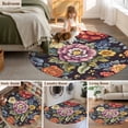 thumbnail image 5 of Round Rugs 3Ft, Watercolor Flower Round Area Rug Washable Indoor Throw Carpet, Seasonal Botanical Blooms Spring Small Non Slip Circle Rug for Bedroom Living Room Home Decor Aesthetic, 5 of 8