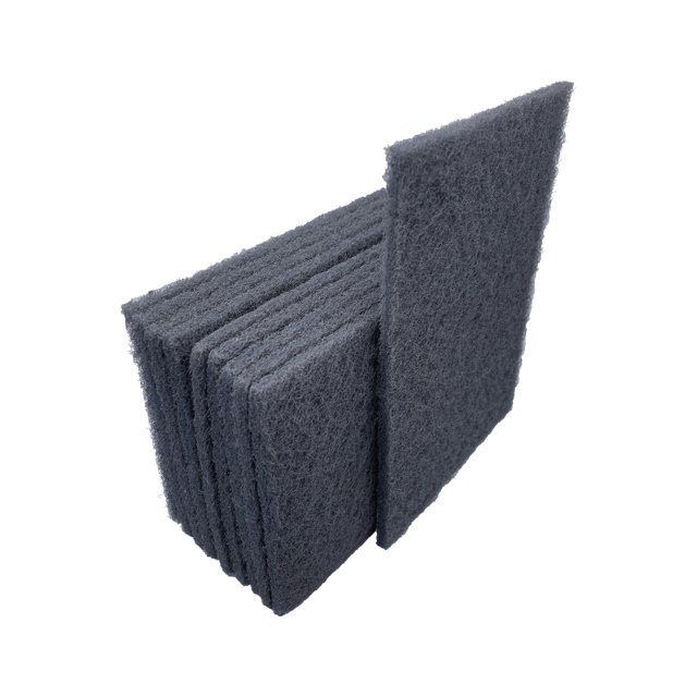 VSM Abrasives Almohadilla de mano no tejida, 6.0 x 9.0 in, grado ultra fino, color gris, granos de carburo de silicio, resistente al óxido y a la oxidación, abrasivo multiusos para acabado y limpieza,