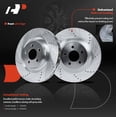 thumbnail image 4 of A-Premium 12.02 inch (305.2mm) Front Drilled and Slotted Disc Brake Rotors + Ceramic Pads Kit Compatible with Select Ford, Mercury Models - Explorer 2006-2010, Explorer Sport Trac, Mountaineer, 4 of 9