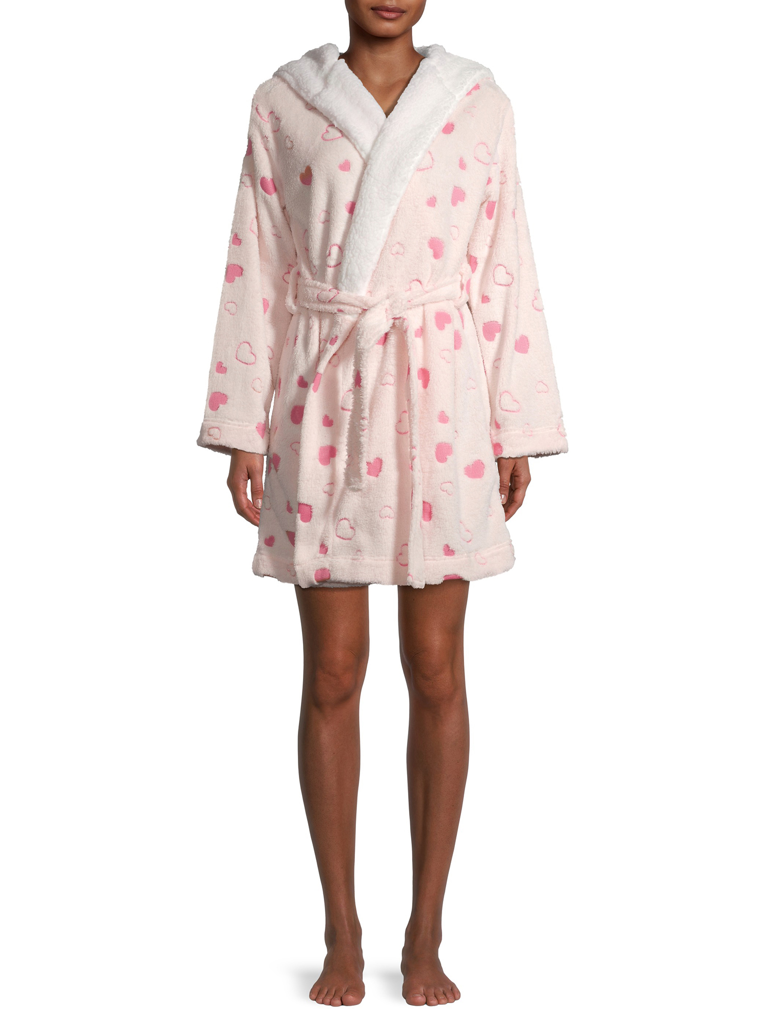 Sleep & Co Women's and Women's Plus Plush Robe with Tie Belt and Faux Sherpa Lining - image 5 of 10