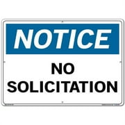 Vestil Manufacturing 20.5 x 14.5 in. Aluminum 03 Notice Sign - No Solicitation - 0.08 in.