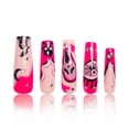 thumbnail image 1 of Presiona las uñas LOVFUL Pink Scream con cristales completos reutilizables, 1 of 6