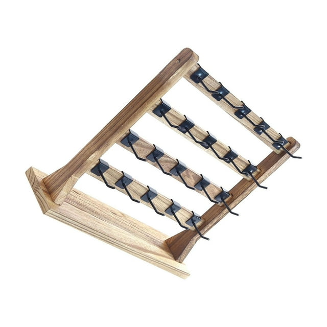 Langgg Wooden Earrings Display Stand Multi Tiers Storage Tier 5 Earrings Rack Multipurpose Wood Color 4 Tier
