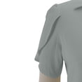 thumbnail image 7 of Rciityk Linen Button Up Shirts for Women Solid Color Short Sleeve Business Casual Summer V Neck Work Tops, 7 of 7