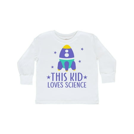 

Inktastic Rocket Ship This Kid Loves Science Gift Toddler Boy or Toddler Girl Long Sleeve T-Shirt