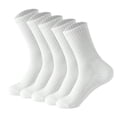 thumbnail image 4 of OOOUM Unisex White Black Athletic Socks Ribbed Breathable Stretch Crew Socks Moisture Wicking Mid Calf Socks White, 4 of 4