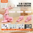 thumbnail image 2 of VEVOR 3-IN-1 Button Maker, 1/1.25/2.28 inch(25/32/58mm) Pin Maker, 300pcs Button Parts,Button Maker Machine with Panda Magic Book,  Ergonomic Arc Handle Punch Press Kit, For Children DIY Gifts, Pink, 2 of 9
