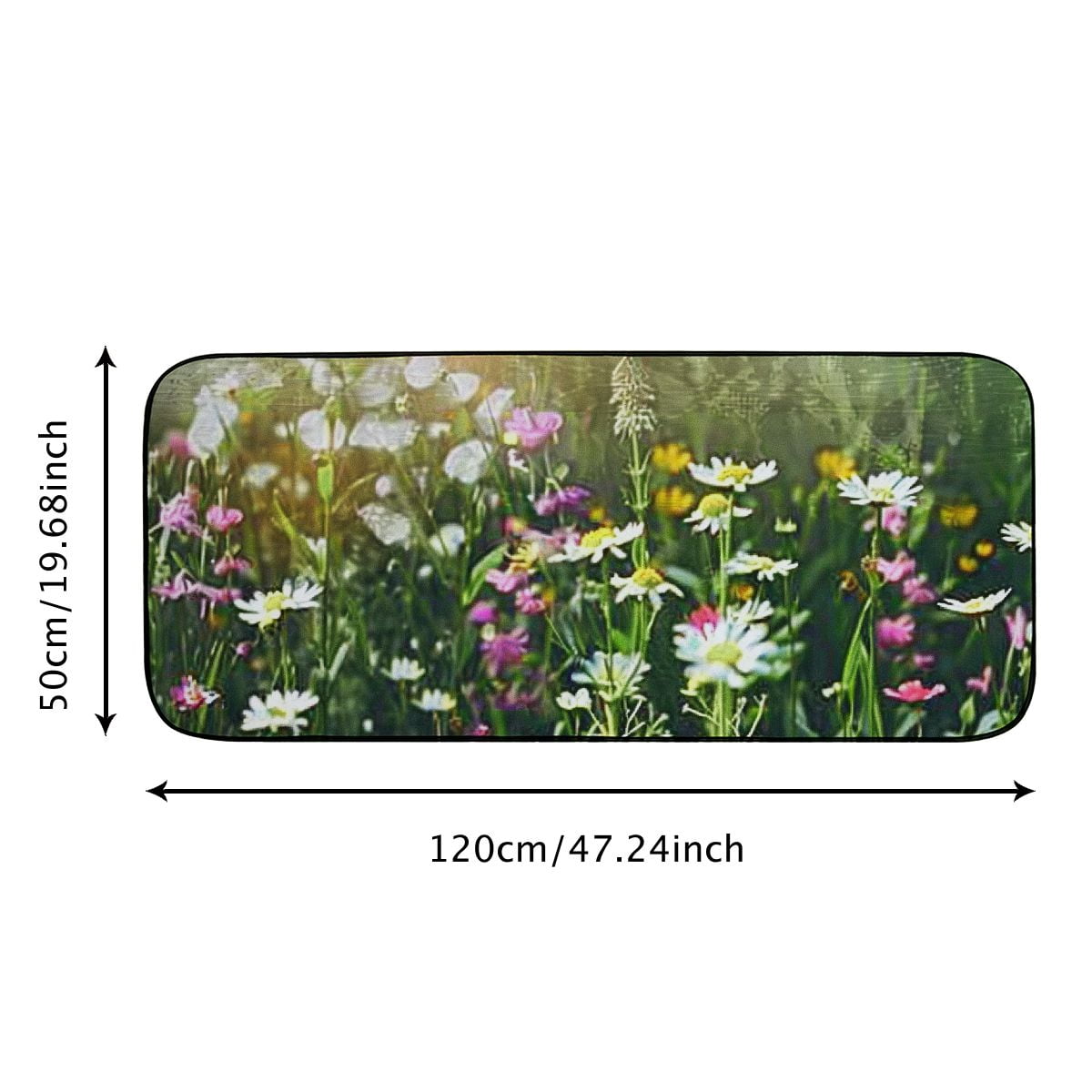 Heduofu Nature Magic Wildflower Adventure Welcome Mat, Decorative Door Mat, Door Mat with Non-Slip Rubber Backing, Easy Cleaning, Traps Dirt, for Entry, Patio, Garage 19.68*47.24 in