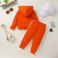 thumbnail image 3 of Happy Town Baby Girls Boys Striped Hooded Sweatsuit With Hat Casual Outfit Sets for Girls Boys, 3 of 9
