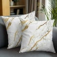 thumbnail image 2 of Decorative Throw Pillow Covers 18x18 Inch Set of 2 White Gold Marble Home Decor Pillow Cases for Couch, Modern Marble Cushion Case for Living Room Bedroom Bed Car Chair, 2 of 9