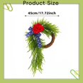 thumbnail image 3 of Patriotic Wreath for Front Door Red White Blue, Round Polyester Artificial Flower Decoration for 4th of July Memorial Day American Flag Summer, Farmhouse Porch Wall Decor, 3 of 7