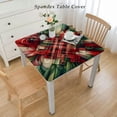 thumbnail image 2 of nygtbtfer Green Tartan Plaid Christmas Tablecloth, Traditional Evergreen and Red Plaid Tablecloth, 2 of 7