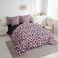 thumbnail image 3 of Manfei Cheetah Pattern 7-Piece Bedding Comforter Set,Jungle Leopard King Bedding Sets,Pink Purple Black Bed Sheets For Girls Kids,Luxury Bedroom Decor Reversible, 3 of 8