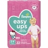 Pampers Easy Ups Training Super Soft Cotton Underwear for Girls, 5, 3T-4T, 22 Count