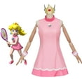 thumbnail image 2 of Women Girls Princess Peach Dress  Tennis Pink Dress with Crown Sports Outfit, 2 of 7