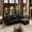Black, variant on CKEASEAN 83” Mid-Century Faux Leather Single Sofa Chair with Ottmans & Button Tufting, Modern Chesterfield Sofa with Decorative Pillow, Nailhead Trim & Rolled Armrests, Rack for Living Room/Apartment