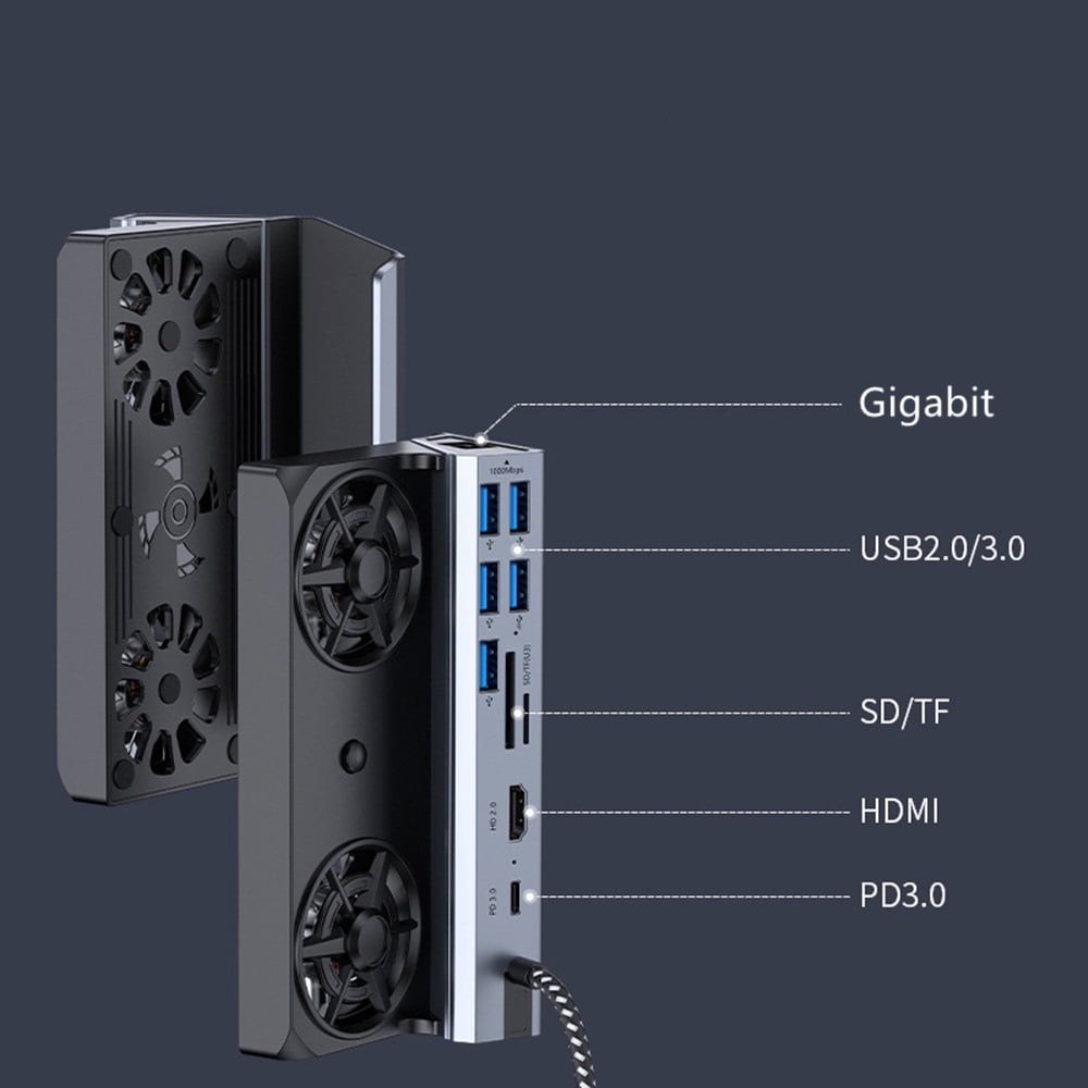 10 in 1 Docking Station Charging Dock With Dual Cooling Fan HDMI for Steam DeckTAPDRA Spare Part